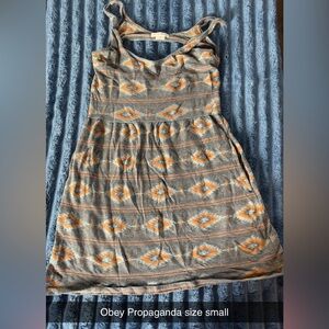 Women's Mini Dress - Gray and Orange